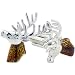 Buck Deer Head Cufflinks Silver and Yellow Cuff links