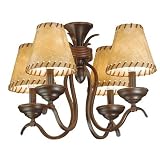 Yellowstone Indoor - 4 Light Rustic Chandelier Lighting Fixture or Ceiling Fan Kit - Bronze - B2420
