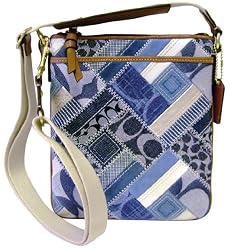 Coach Patchwork Swing Pack Messenger Bag 41462 Denim