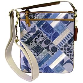 Coach Patchwork Swing Pack Messenger Bag 41462 Denim