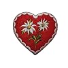 Herz mit Edelwei� 7,8 cm * 7,5 cm B�GELBILD AUFN�HER APPLIKATION PATCH Blume Bl�te Pflanze Edelweiss wei� Alpen Bayern Wandern Gebirge �sterreich Tracht Dirndl bayrisch Trachten B�gler
