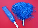 CHEERLEADER POM POMS - SCHOOL SPIRIT - ROYAL BLUE - ONE PAIR -
