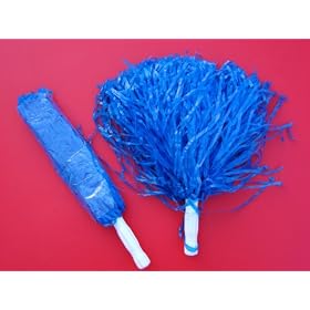 CHEERLEADER POM POMS - SCHOOL SPIRIT - ROYAL BLUE - ONE PAIR -