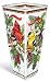 Christmas Cardinal Chickadee Birds Painted Art Glass Flower Vase