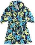 Sweet n Sassy - Toddler Girls Zebra Peace Robe, Turquoise, Lime, Black (Size 4T)
