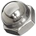 Grade 8 18-8 Stainless Steel Acorn Nut, Yellow Zinc Dichromate Finish, Metric, Right Hand, Meets DIN 1587 Specifications