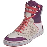 IMAGE OF Diesel Women's DS 00YC87 PS069 H2771 Memory White/Purple High top Lace up Sneakers (10 W US)