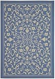 Safavieh Courtyard Collection CY2098-3103 Blue and Natural Indoor/Outdoor Area Rug, 6-Feet 7-Inch by 9-Feet 6-Inch