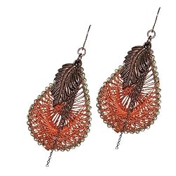 Pear Drop Earrings Orange (Femme Frivolity)