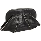 Lauren Merkin Lucy Glittery Buffalo/Zip Trim Hinged Frame Clutch