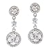 925 Sterling Silver Dangling C.Z. Diamond Earrings