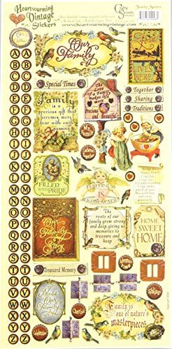 Heartwarming Vintage Cardstock Stickers 6"X12"Sheet-Family Matters