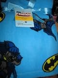 Batman & Sheild Comic Light Blue Soft Baby Blanket for Boy TM & DC Comics