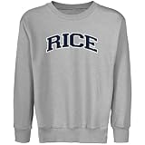 NCAA Rice Owls Youth Ash Arch Applique Crew Neck Fleece Sweatshirt