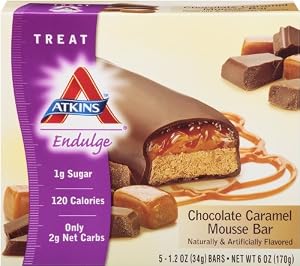 Atkins Endulge Chocolate Caramel Mousse Treat Bar, 5 Count Bars