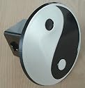 Yin Yang Silver Black Trailer Hitch Cover Plug for Cars, Trucks, SUVs R