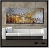 Extra Large Modern Abstract Canvas Wall Art. Limited Edition, Hand Embellished Giclee on Canvas, HUGE! 60 x 24 x 1.5 Ready to Hang! ENGAGING GRACE