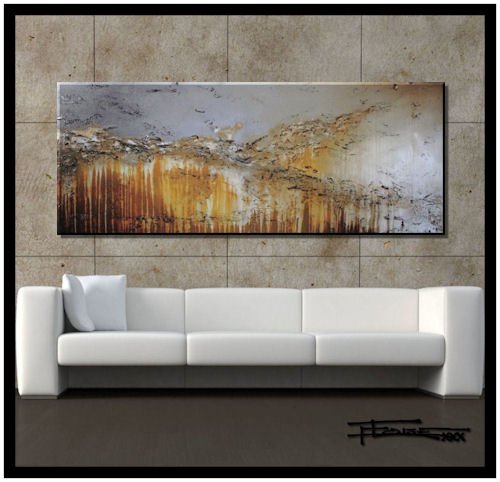 Extra Large Modern Abstract Canvas Wall Art. Limited Edition, Hand Embellished Giclee on Canvas, HUGE! 60 x 24 x 1.5 Ready to Hang!