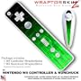Nintendo Wii Remote Controller Skins - Fire Flames on Green WraptorSkinz TM Kit by TuneTattooz TM