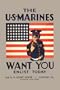 Art Poster, The US Marines Want You - 20x30