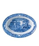 Spode Blue Italian 12-1/2-Inch Oval Rim Dish