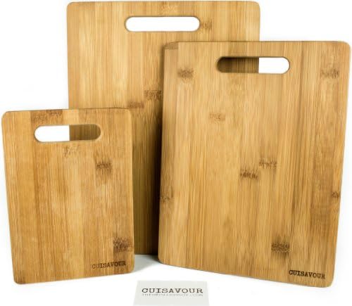 Cuisavour's 3 Piece Bamboo Cutting Board Set