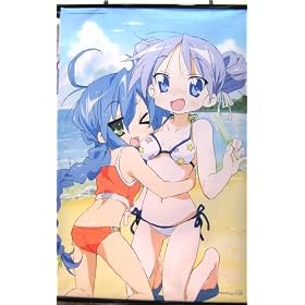 Lucky Star: Bikini Konata & Kagami Wallscroll