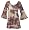 Baby Doll Top with flared cuffs/animal-floral print, Small