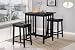 Homelegance Scottsdale 3-Piece Counter Table and Stool Set, Black