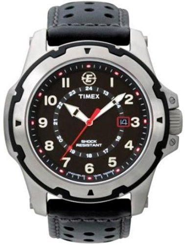 Timex Expedition Mens Watch T49625PF with Black Leather Strap