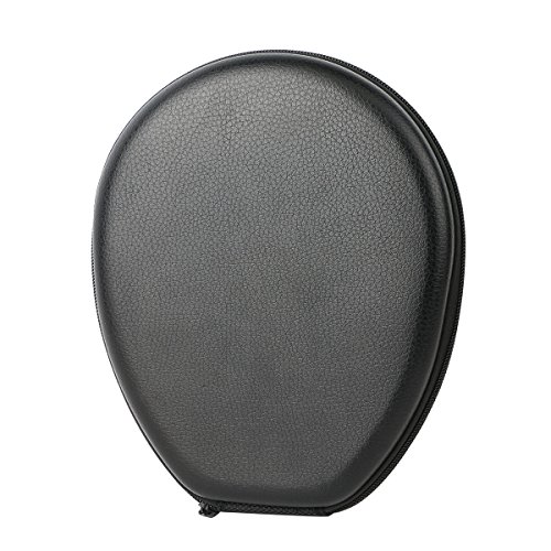 Khanka PU Leather Carrying Travel Case Cover Box Bag for LG Electronics Tone + HBS-730 HBS730 HBS 730 700 750 800 900 700W Stereo Wireless Bluetooth Headset HeadPhone Black Color