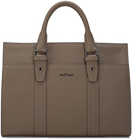 Wild Rhino Men's Casual Leather Man Bag Business Bag Briefcase Cross Section First Layer Of Leather Men Handbag Khaki