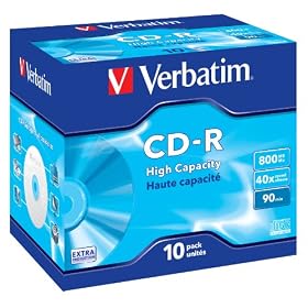 Verbatim 43428 CD-R 800MB DataLife Jewel Case (Pack of 10)
