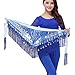 ZLTdream Women's Belly Dance Tassels Triangle Hip Scarf With Coins Sequins