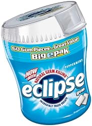 Eclipse Big E Peppermint Gum, 60-Count Pieces (Pack of 4)