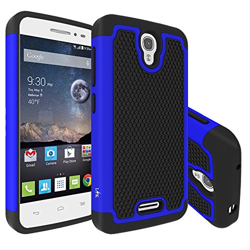 POP Astro Case, LK [Drop Protection] Shock-Absorption Hybrid Dual Layer Armor Defender Protective Case Cover for Alcatel OneTouch POP Astro (Blue)