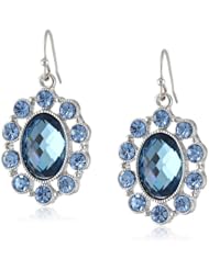 1928 Jewelry "1928 Red Jeweltones" Silver-Tone Oval Drop Earrings
