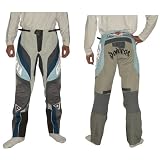 2 PIECE BONUS PACK: DAINESE Mens Grey & Blue Motocross Racing Riding Pants With Mesh Lining & Adidas Toque / Hat -Size: L