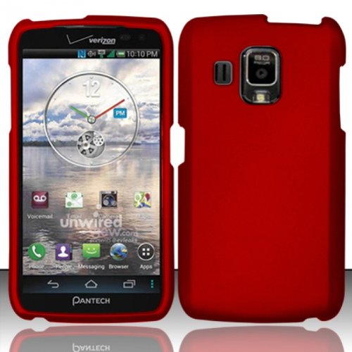 3-in-1 Bundle For Pantech Perception - Hard Case Snap-on Cover (Red)+ICE-CLEAR(TM) Screen Protector Shield(Ultra Clear)+Touch Screen Stylus