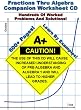 Fractions Thru Algebra Companion Worksheet CD - Hundreds Of Fully Worked Problems!