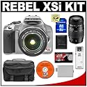 Canon EOS Digital Rebel XSi 12.2-Megapixel SLR Camera & Canon EFS 18-55mm f/3.5-5.6 IS Zoom Lens + Tamron 70-300mm f/4-5.6 Di LD Macro Autofocus Lens + 8GB SD Memory Card + LP-E5 Battery + Case + Cameta Bonus Accessory Kit