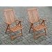 Merxx 2er Set Eukalyptusholz Klappsessel Viktoria, 5-fach verstellbar, Ma�e: 60 x 66 x 110 cm