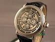 ADEE KAYE STAINLESS STEEL BIG SKELETON AUTOMATIC WATCH BLACK DIAL
