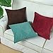 CaliTime Cozy Throw Pillow Cover Case for Couch Sofa Bed Comfortable Supersoft Corduroy Corn Striped Both Sides 18 X 18 Inches Teal