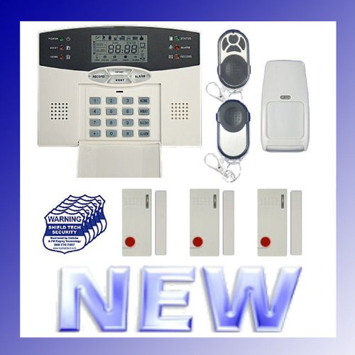 Wireless Home Security System w/ Auto-Dialer --- Digital LCD Display for Burglar and Fire Alarm --- Protects House and Office