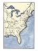 Map Showing the Thirteen Colonies Which Joined Together as the Original Thirteen States in 1776 Giclee Poster Print, 12x16