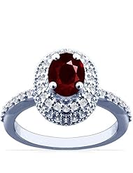 18K White Gold Oval Cut Ruby Ring With Sidestones (GIA Certificate)