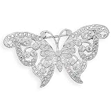 Clear Swarovski Crystal Butterfly Fashion Pin
