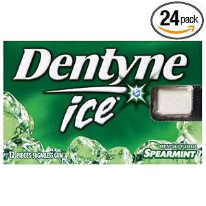 Dentyne Ice Spearmint Sugarless Chewing Gum, 12-Piece Packages (Pack of 24) by Dentyne