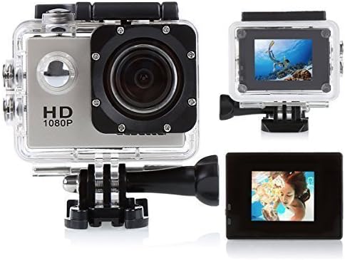 Blusmart Pro 710 12mp Sports Action Camera 120 Degree Waterproof Diving Video DVR with 2 Batteries and Free Accessories Kit (Grey, 1.5 Inch)